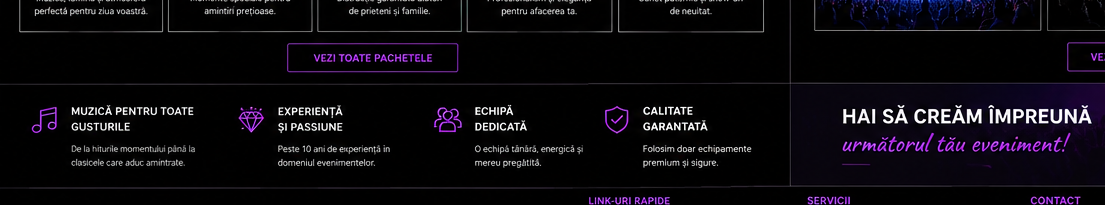 Beneficii servicii evenimente
