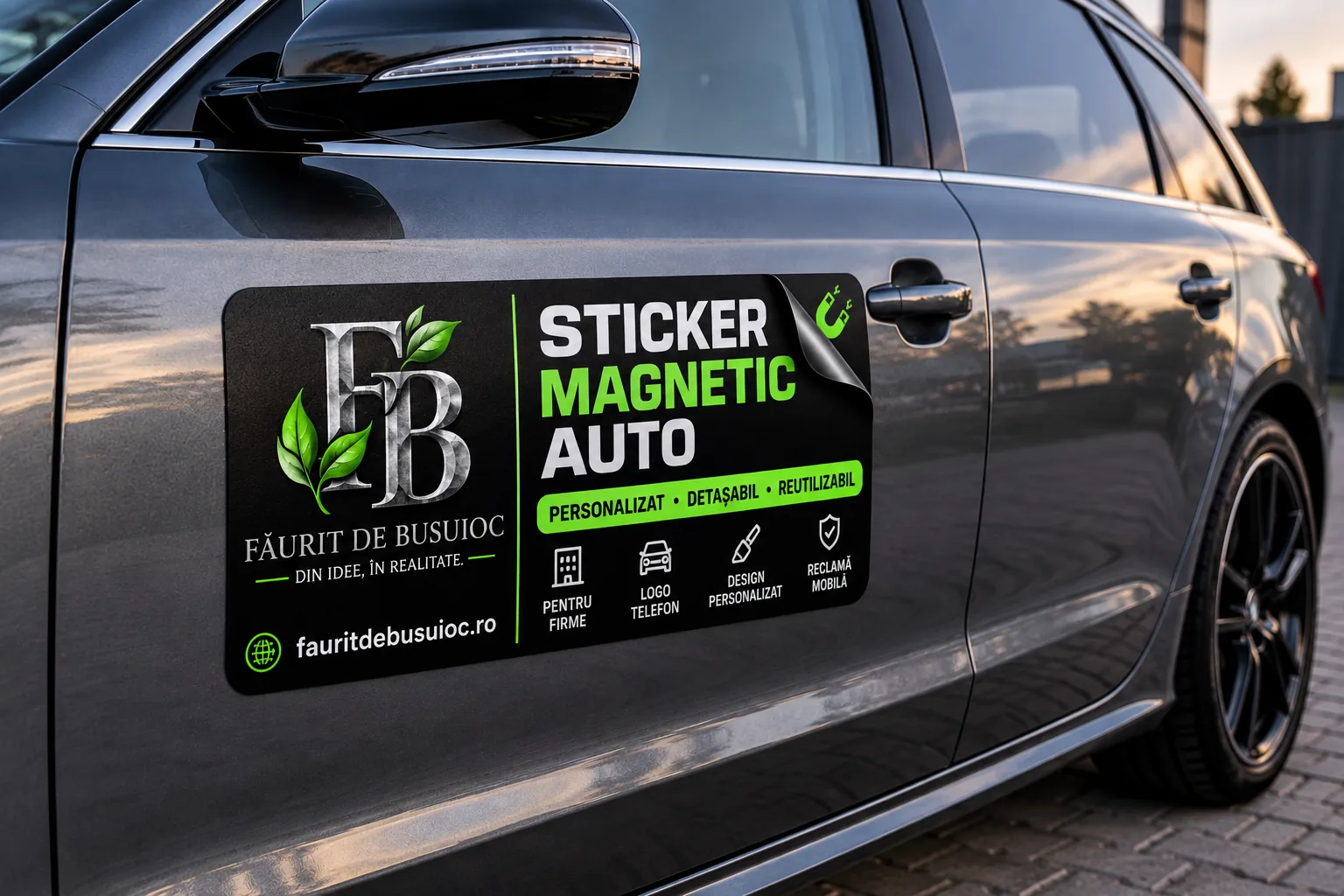 Sticker magnetic auto premium personalizat
